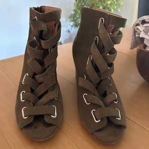 Jeffrey Campbell SALAZAR Green booties / shoes Anthropologie